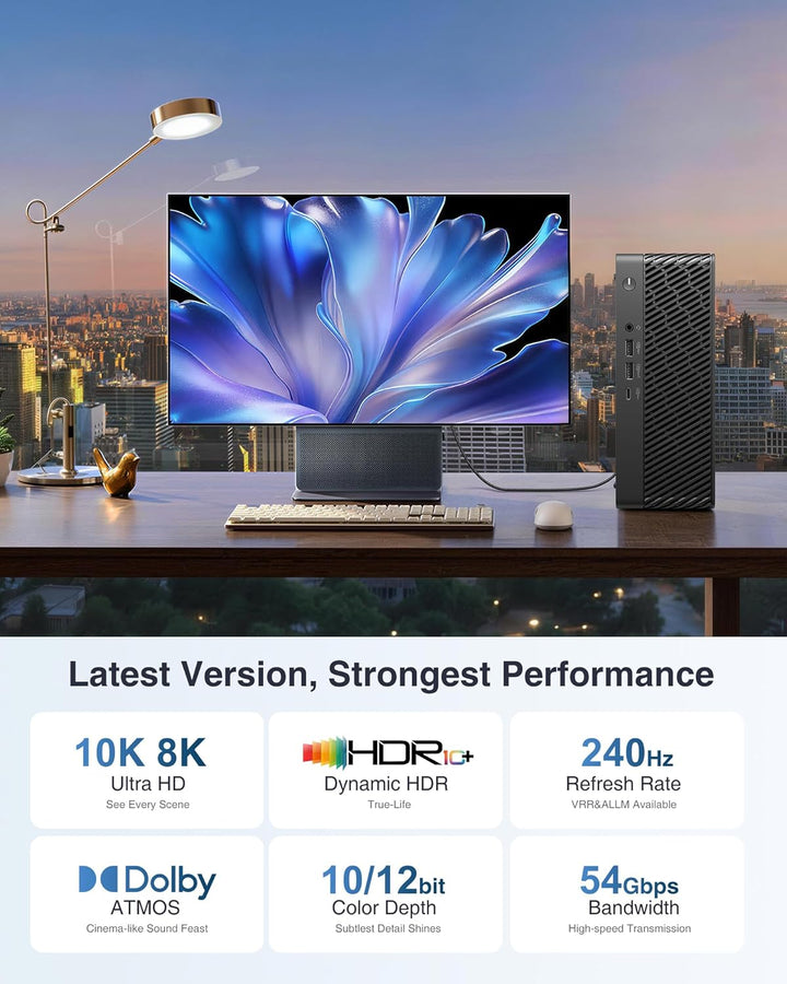 10K 8K 4K DisplayPort 2.1 Kabel 54Gbps 5M, VESA Zertifiziertes DP zu DP Kabel 4K 240Hz 165Hz 144Hz 1