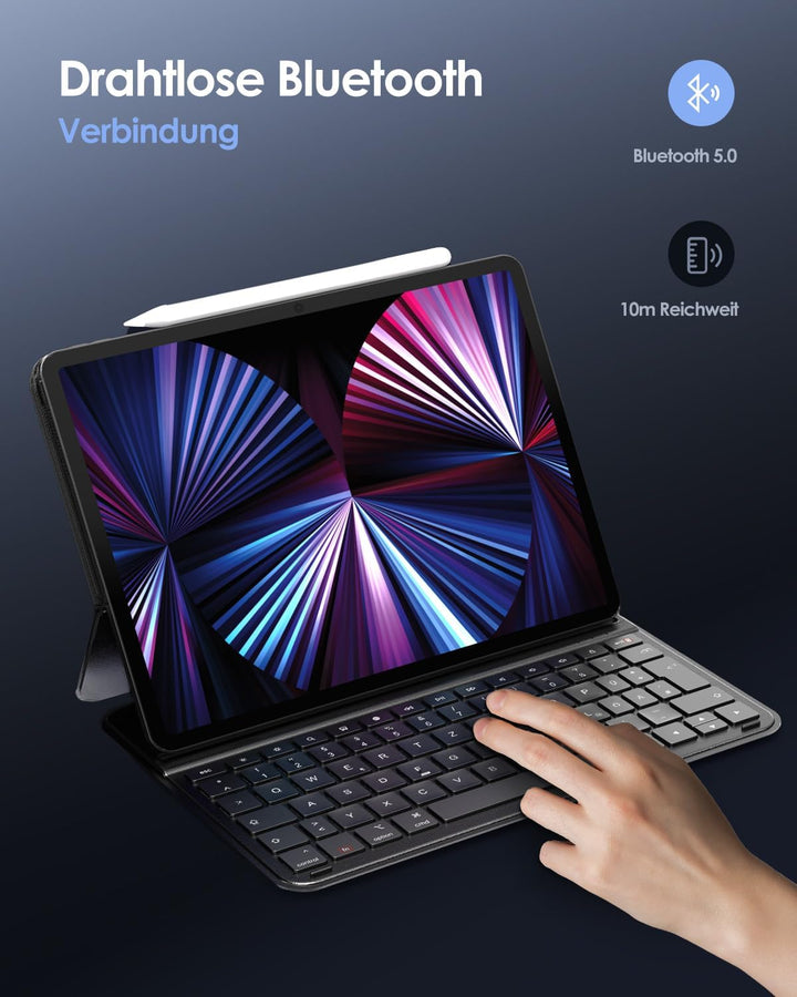 Qulose Tastatur Hülle für iPad 10. Generation 10.9 Zoll 2022, iPad 10. Generation Tastatur Hülle, Ul