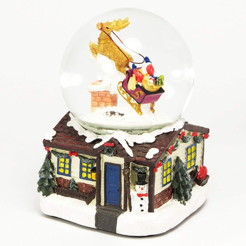 Wichtelstube-Kollektion XL LED Schneekugel Weihnachten elektrischer Schneewirbel, viele Melodien und