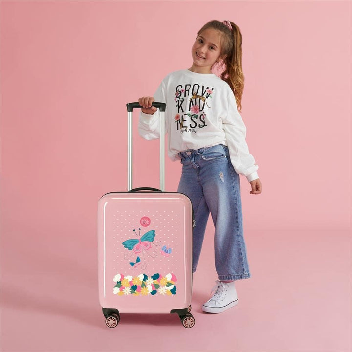 Roll Road Precious Flower Kabinentrolley, Rosa, 38 x 55 x 20 cm, Hartplastik, seitlicher Kombination