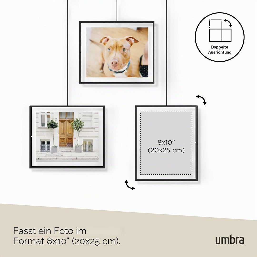Umbra Exhibit Foto Collage Bilderrahmen - Flexibles Bilderrahmen-Set zur Horizontalen und Diagonalen