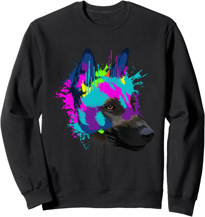Splash Art Malinois Hundehalter Geschenkidee Hunde Sweatshirt