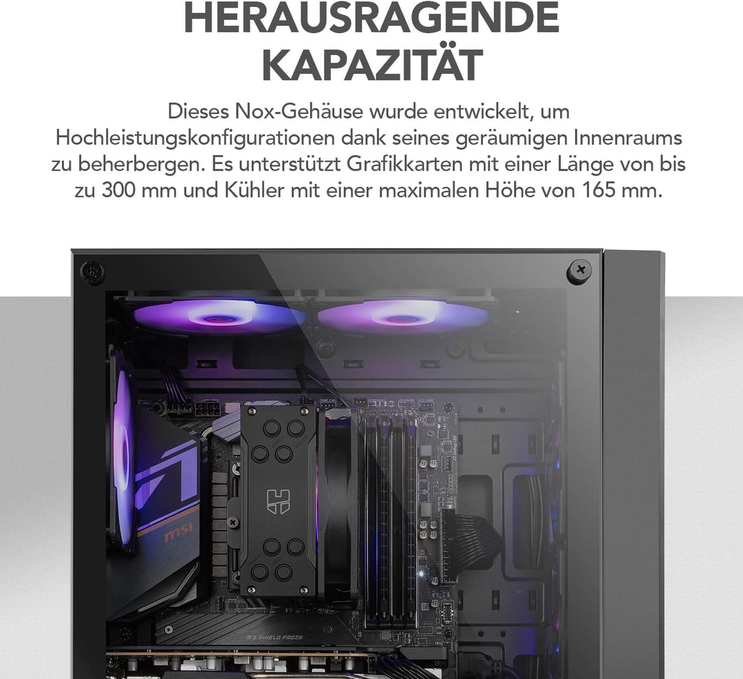 NOX XTREME PRODUCTS Infinity BETA - Semitower M-ATX | ITX, Seitenfenster aus gehärtetem Glas, Frontg