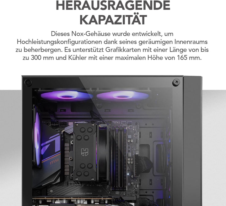 NOX XTREME PRODUCTS Infinity BETA - Semitower M-ATX | ITX, Seitenfenster aus gehärtetem Glas, Frontg