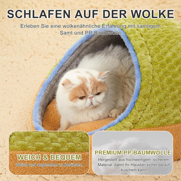 Jiupety Nettes Katzenhöhle, Katzenhaus Katzenkorb, Katzenbett mit rutschfestem Boden, Katzenkörbchen