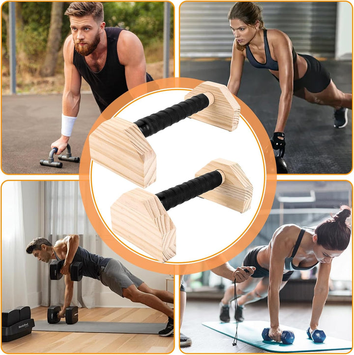 4er Set Liegestützgriffe Holz, Handstand Stütze, Push Up Bars Holz Parallettes für Handstand, Lieges