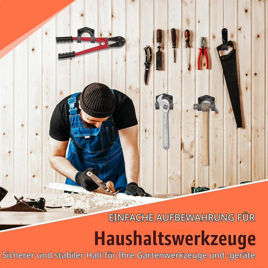 18 Stk Gartengerätehalter Haken, Einzelhaken/Doppelhaken Gerätehalter für Garage, Garten, Fahrradsch