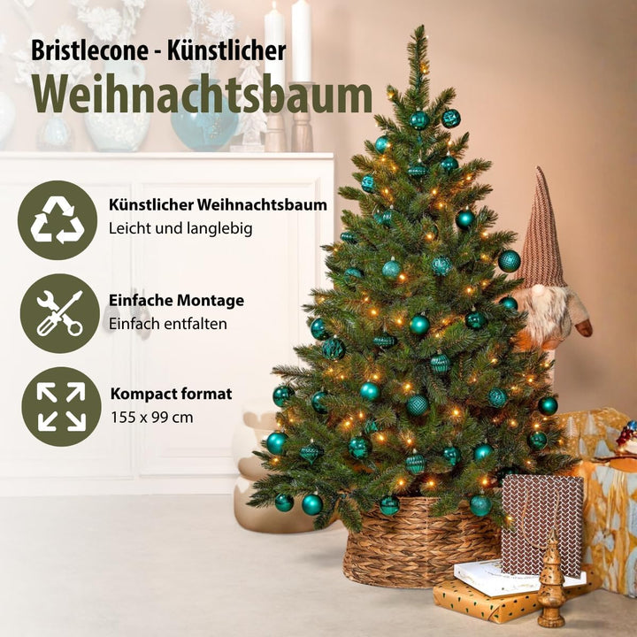 Triumph Tree Bristlecone Fir Christmas Tree Green – H 155 x D 99 cm 155 cm, 155 cm