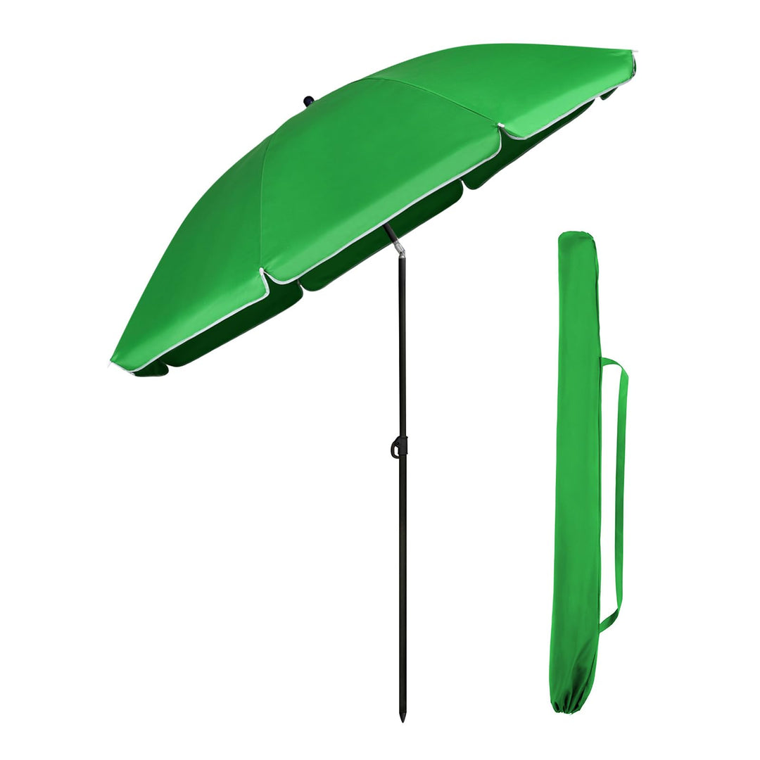 Sekey Sonnenschirm 160 cm mit Schutzhülle, Sonnenschirm Strand mit Neigungswinkel und Höhe verstellb