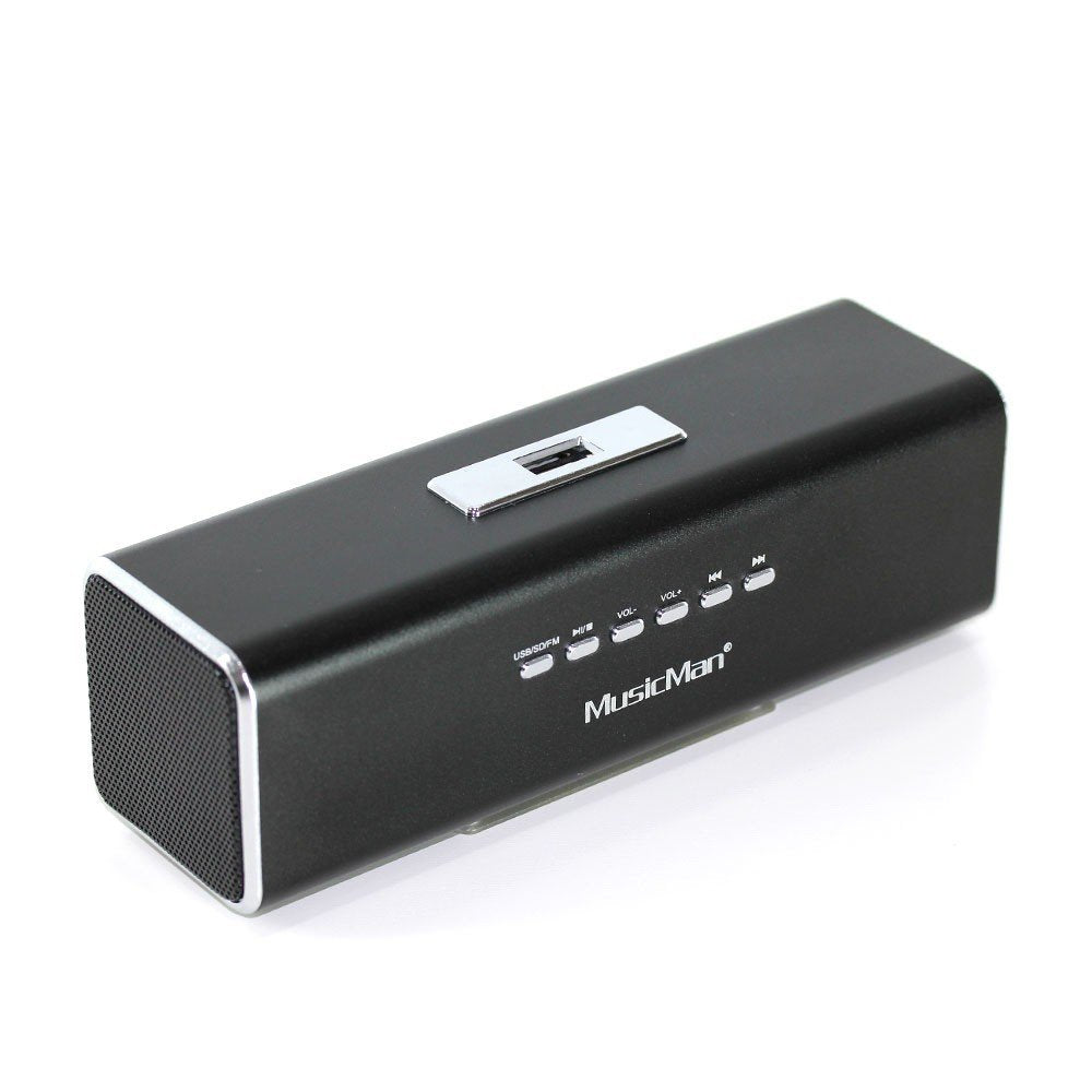 MusicMan MA Lautsprecher (MP3-Player, Soundstation & Radio, USB, Line-In) schwarz Schwarz ohne Displ