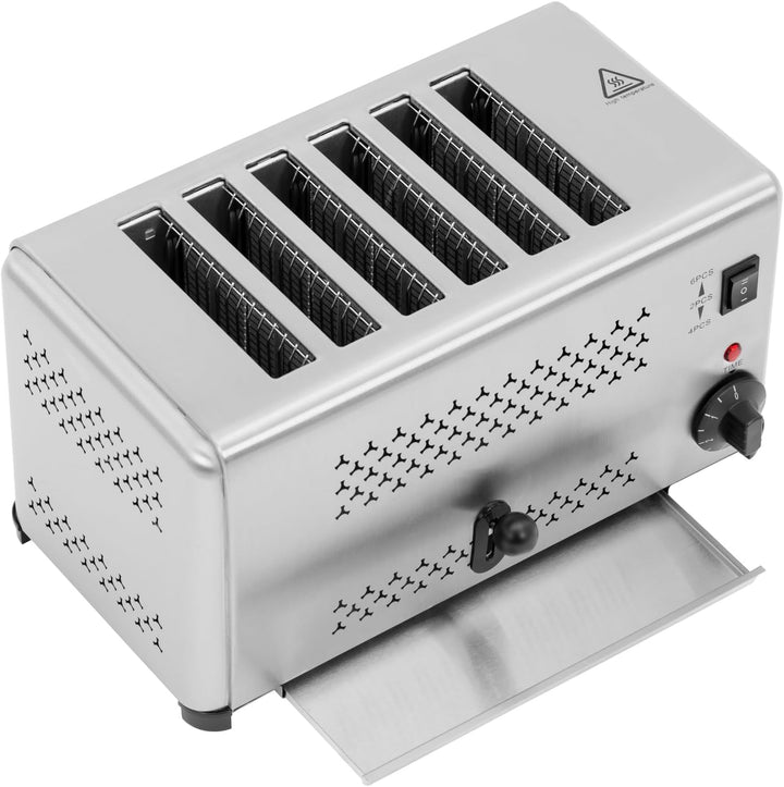 Royal Catering Gastronomie-Toaster für 6 Scheiben 2500 W 5-min-Timer herausnehmbare Krümelschublade
