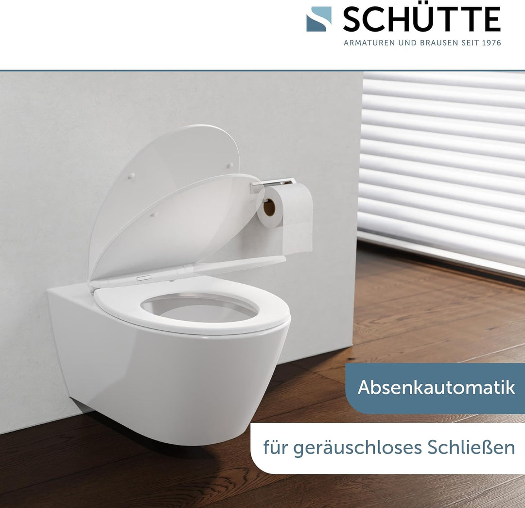 WC-Sitz mit Absenkautomatik | thermoplast | Abnehmbarer Klodeckel aus bruchsicherem Material | Einfa