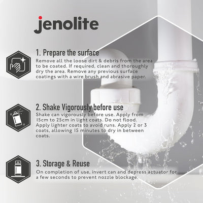 JENOLITE Stop Leak Dichtungsspray | KLAR | Wasserdichter Dichtstoff | Stopft, Versiegelt & Behebt Le