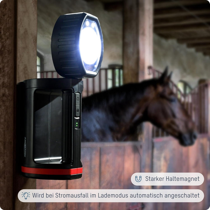 ANSMANN LED Handscheinwerfer Akku mit 10400mAh, automatische Notbeleuchtung bei Stromausfall, bis zu