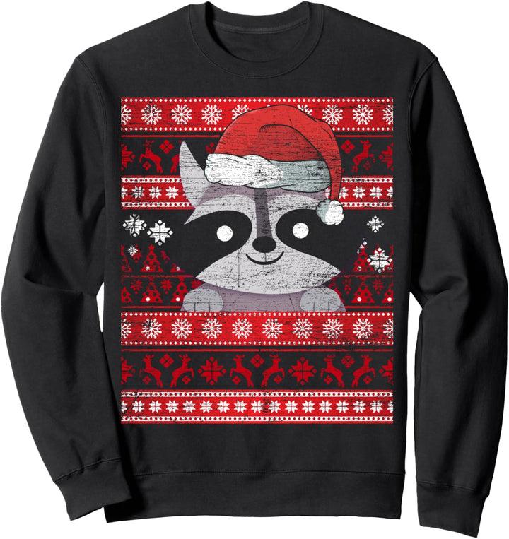 Zookeeper Waschbär Geschenke Ugly Christmas Racoon Sweatshirt