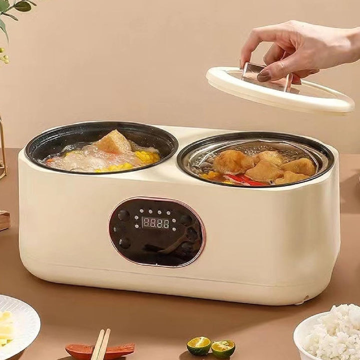 2-in-1-Doppel-Slow-Cooker, Dual-Combo-Slow-Cooker und Reiskocher, Doppel-Innen-Multifunktions-Reisko
