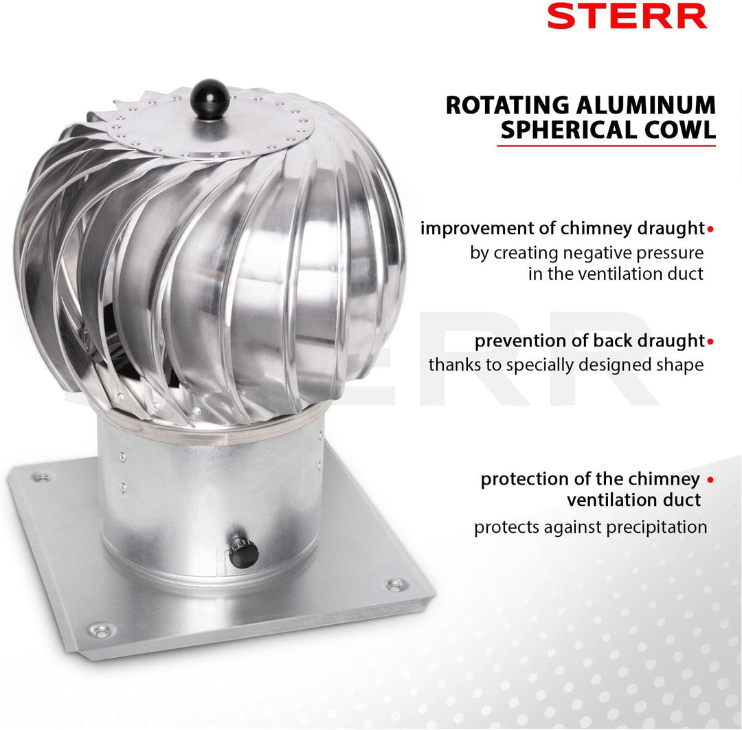 STERR Kaminaufsatz Kugelförmig 200 mm - Schornsteinabdeckung, Schornsteinaufsatz - Schornsteinabdeck