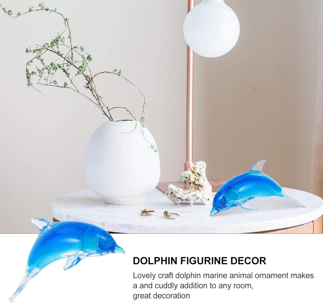 BESPORTBLE Glas Delfin Figur Ornamente Glas Meer Tier Kunst Glas Sammelfiguren Meer Ozean Matrose De