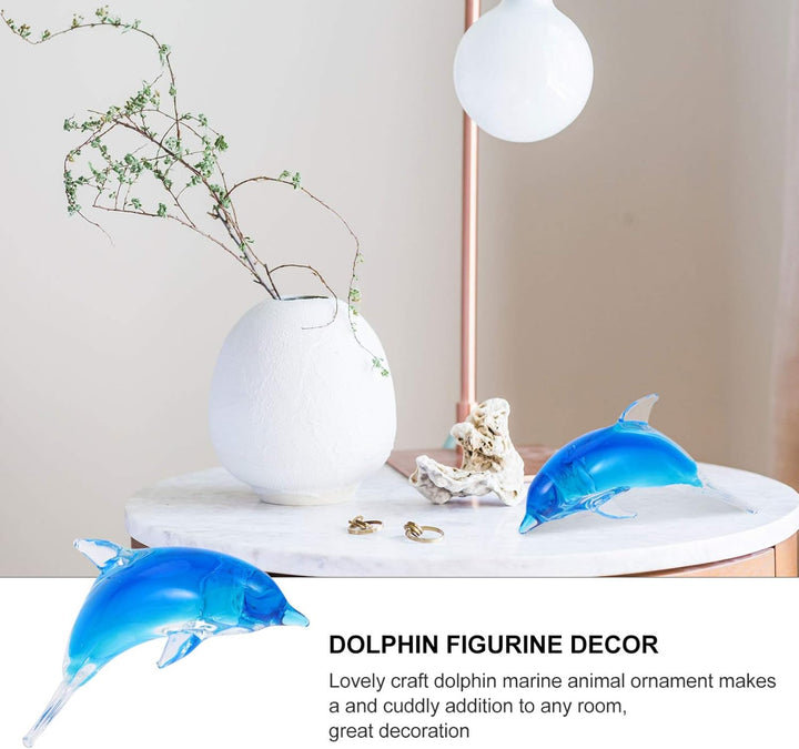 BESPORTBLE Glas Delfin Figur Ornamente Glas Meer Tier Kunst Glas Sammelfiguren Meer Ozean Matrose De