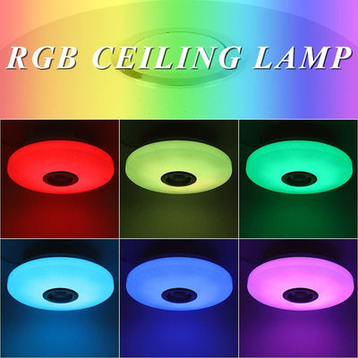 RGB LED Deckenleuchte 36W Deckenlampe Dimmbar mit Bluetooth Lautsprecher Partylicht Farbwechsel Lamp