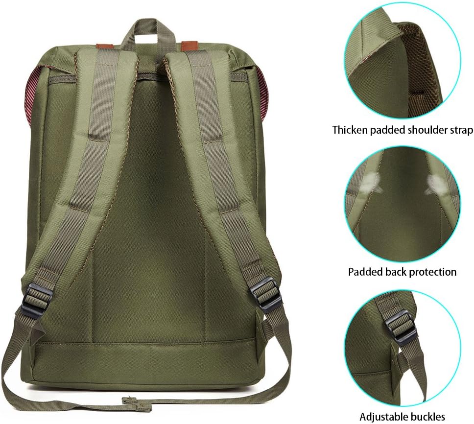 KAUKKO Rucksack Damen Herren Schön und Praktisch Daypack für Schule, Uni, Beruf und Freizeit mit 14"