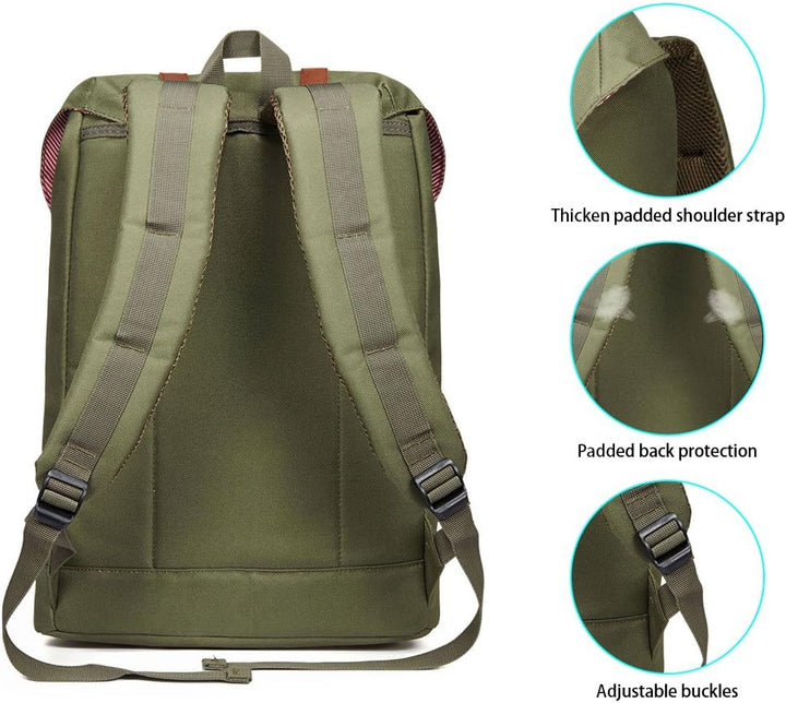 KAUKKO Rucksack Damen Herren Schön und Praktisch Daypack für Schule, Uni, Beruf und Freizeit mit 14"