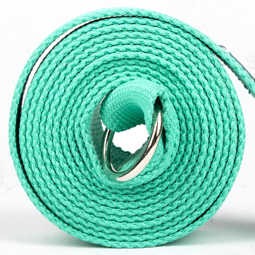 Myga Yogagurt mit D-Ring - 2-in-1 verstellbarer Yoga-Gürtel & Matten-Trageschlinge - Dehnungsgurt fü