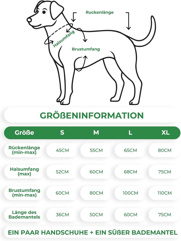 Bademantel für Hunde, Hundebademantel Aus Mikrofaser, Verstellbares Halsband Mit Klettverschluss Sch