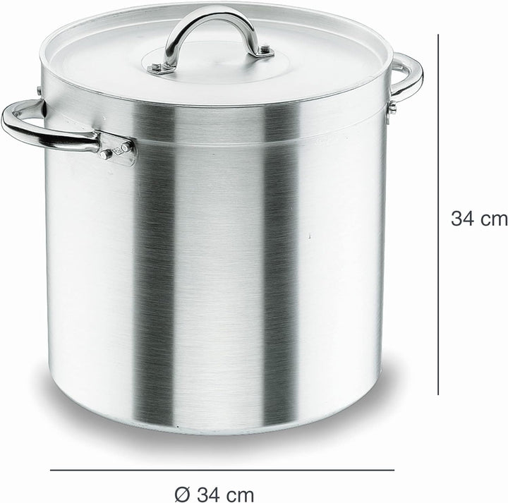 Lacor 20134 Hoher Suppentopf mit Deckel 34 cm, Silber 34 Ø(cm) / 34 h(cm), 34 Ø(cm) / 34 h(cm)