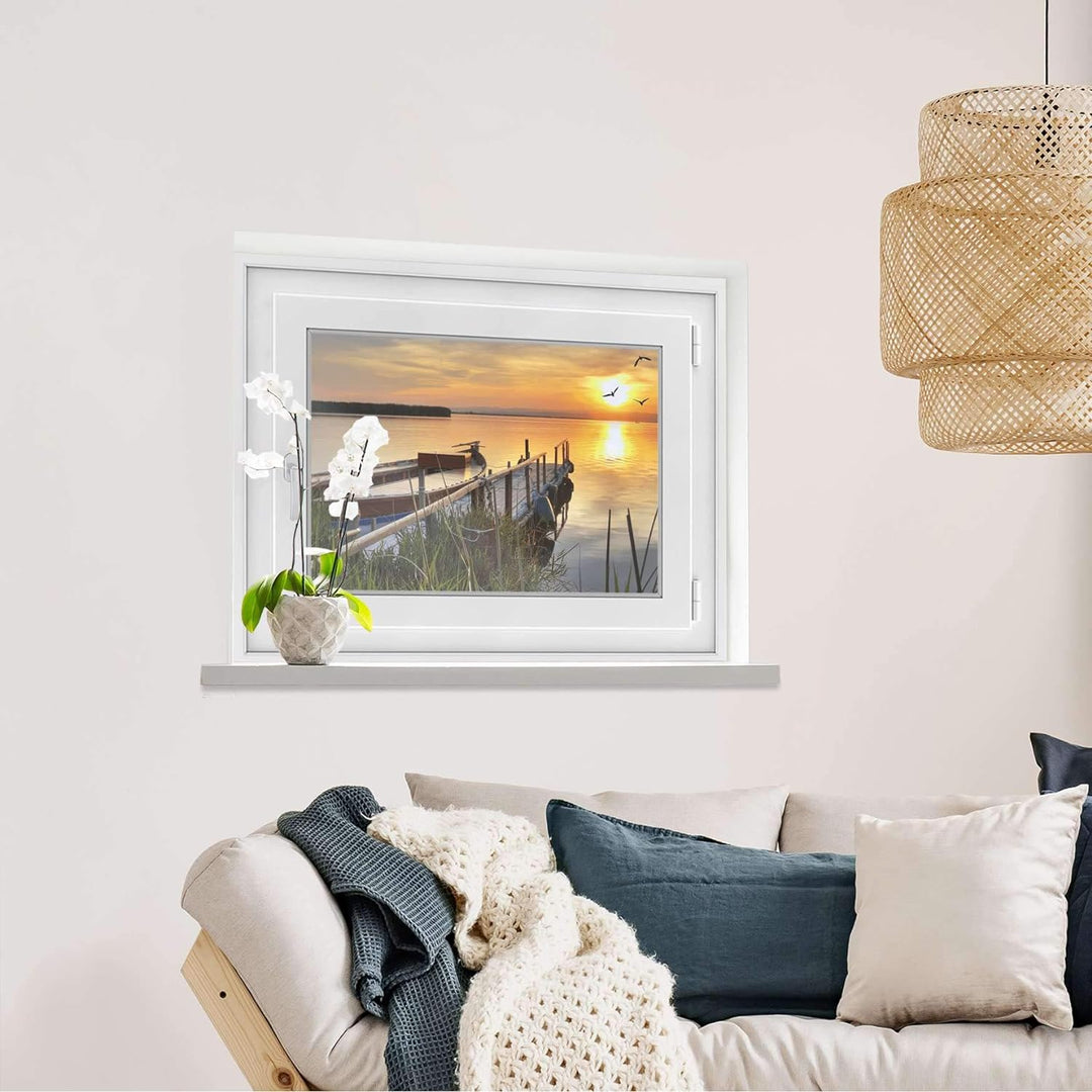 Fensterfolie Sonnenschutz I Hochwertige Folie für Fenster - selbsthaftend I Dekofolie für Bad, Küche