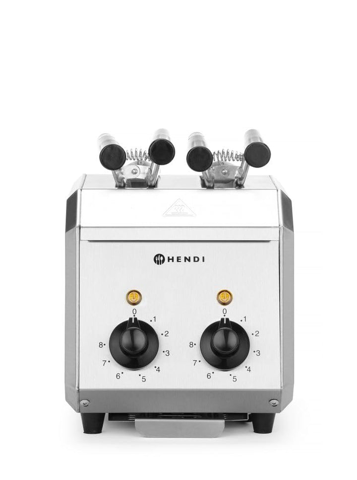HENDI Sandwichtoaster, Sandwich, Gehäuse aus Edelstahl, Timer mit Alarm, einstellbarr auf maximal 8