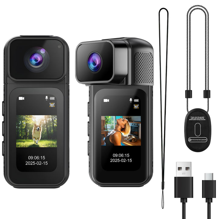 Action Cam 180° Drehung des Objektivs WiFi Kamera, 2.7K Action Kamera mit 170°Weitwinkel,Fahrrad Vid