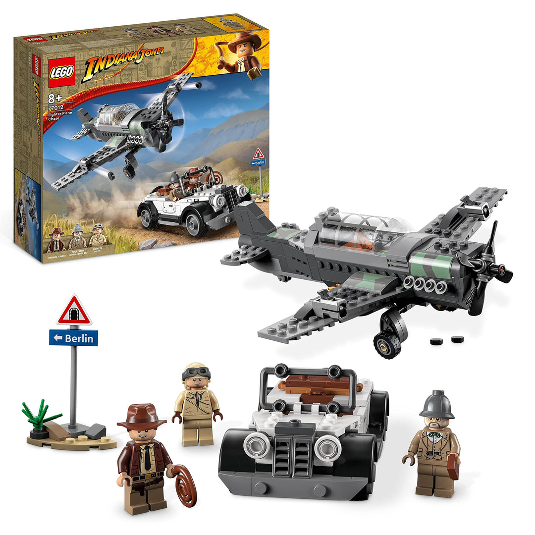 LEGO 77012 Indiana Jones Flucht vor dem Jagdflugzeug Action-Set mit baubarem Flugzeug-Modell und Old