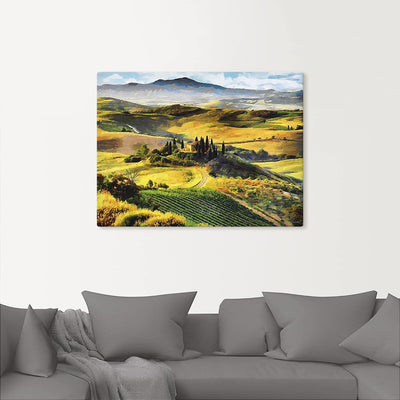 ARTland Leinwandbilder Wandbild Bild auf Leinwand 80x60 cm Gemälde Landschaftsbilder Toskana Natur I