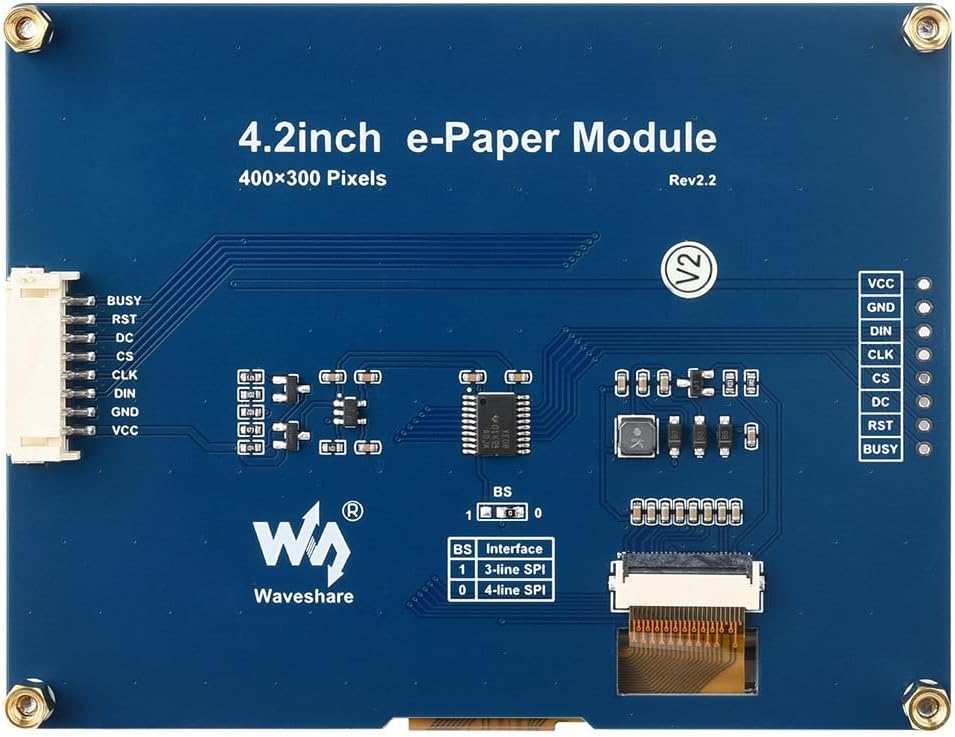 Waveshare 4.2 Inch E-Paper Display Module Kit 400 x 300 Resolution 3.3v/5v E-Ink Electronic Screen w