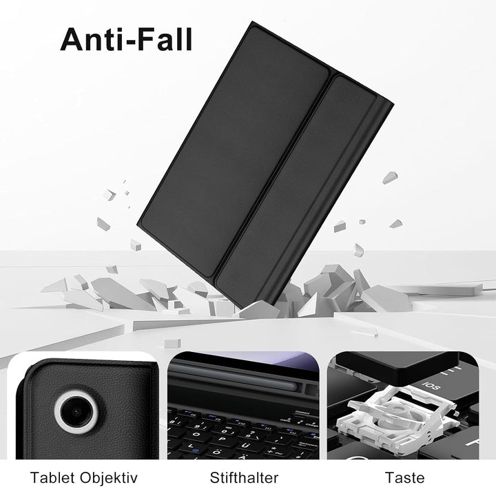 Tastatur für Samsung Galaxy Tab A9+ 11 Zoll 2023 (SM-X210/X215/X216/X218) Schwarz Schwarz, Schwarz S