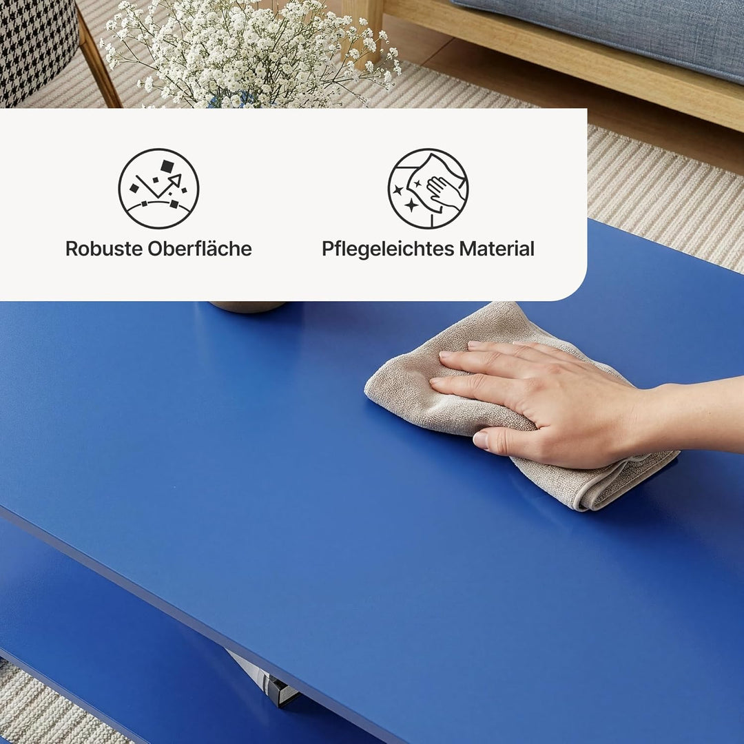 [en.casa] Couchtisch Solund Beistelltisch Metall Wohnzimmertisch mit Stauraum Sofatisch rechteckig K