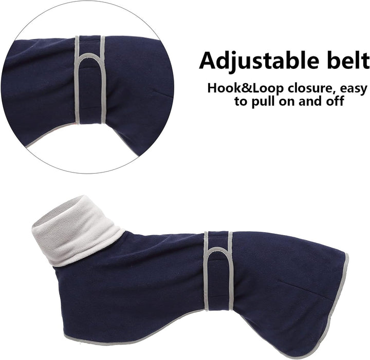 Morezi Winter Hundemantel mit reflektierender Leiste, weiches Polyester-Fleece, verstellbares Band,