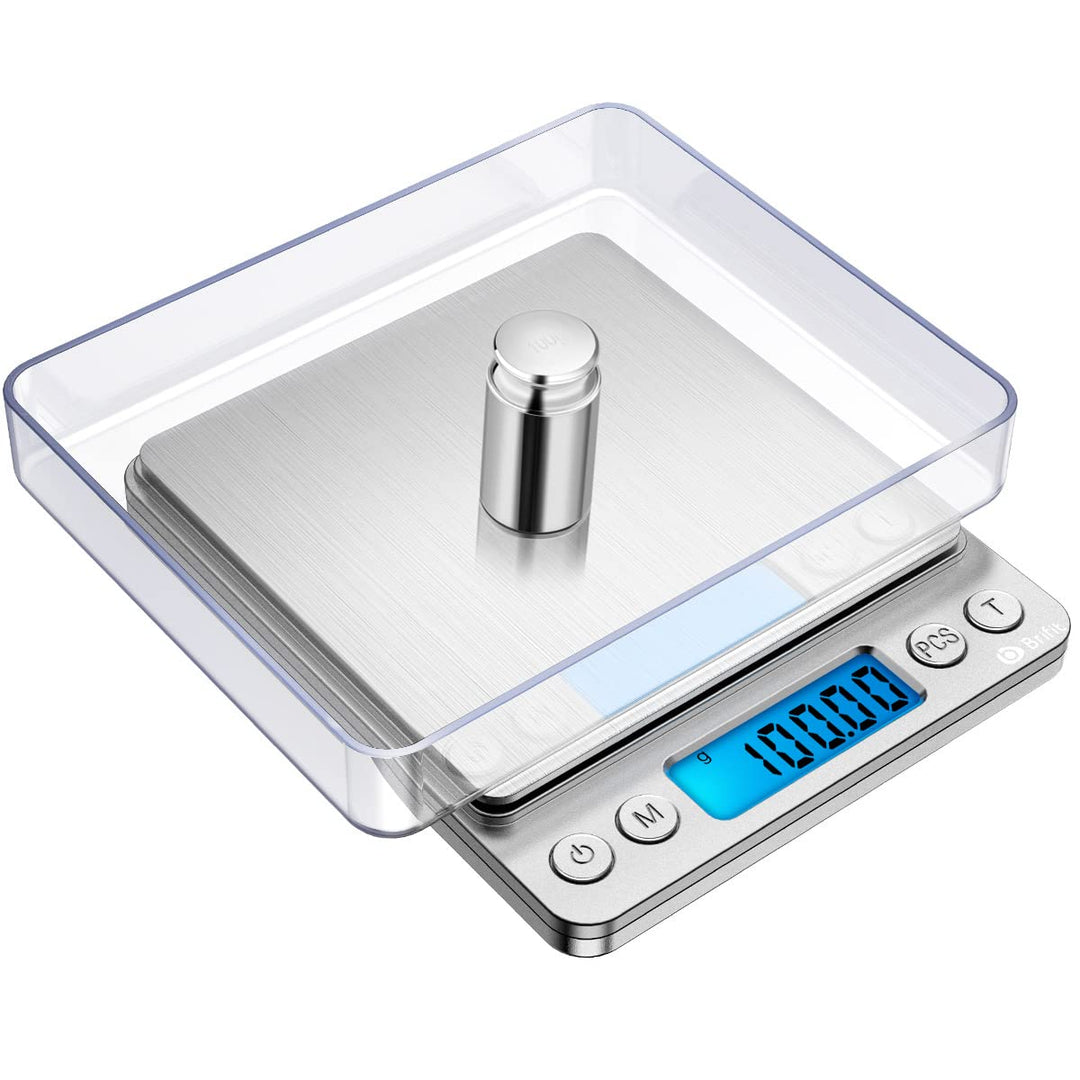 Brifit Feinwaage, Digitalwaage 500g, Taschenwaage, Briefwaage, Grammwaage, mit EIN 100g Edelstahl Ka
