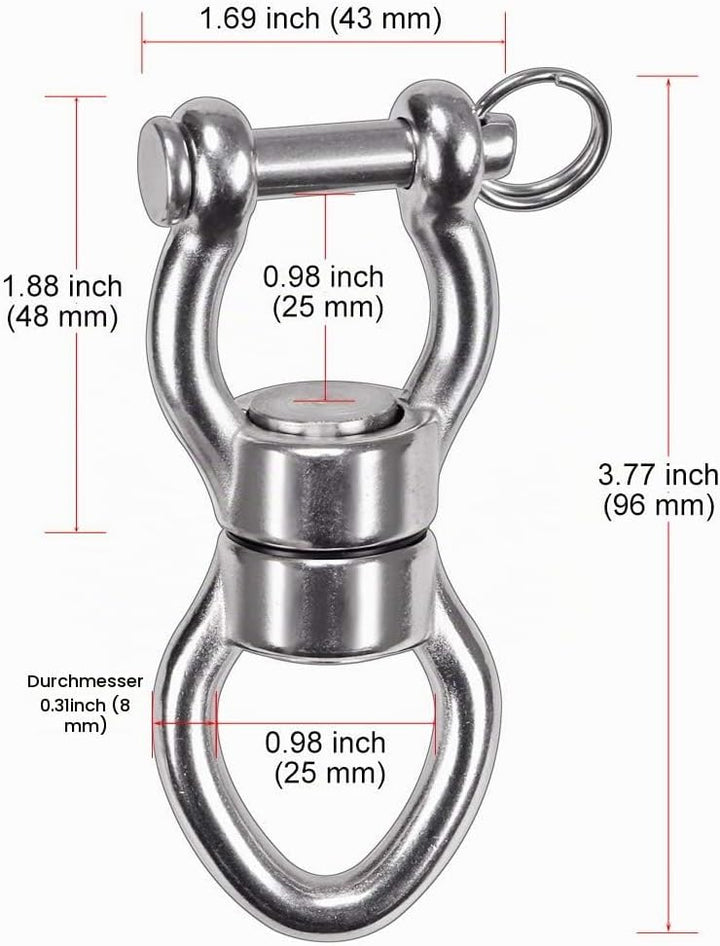SELEWARE Silent Bearing Swing Swivel, Edelstahl 1200LB 360 ° Rotationsgerät Hängezubehör mit Abnehmb
