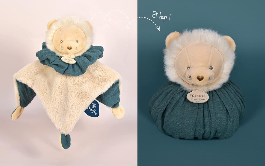 Doudou et Compagnie - DC3931 Kuscheltier Löwe, Kugel, Braun, 25 cm Grün Löwe, Grün Löwe