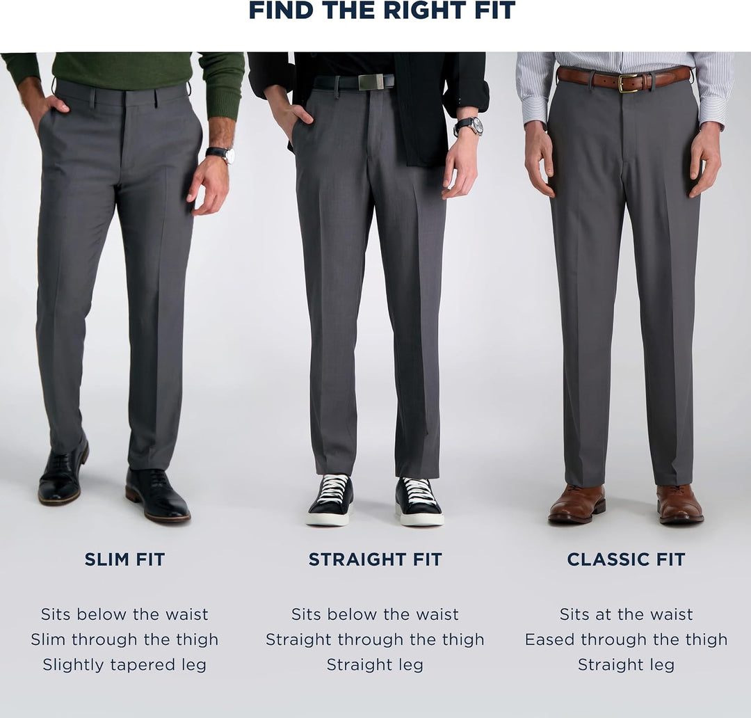 Haggar Herren Anzughose Eclo Stria Expandable-waist Plain-front Dress Panteclo Stria 확장형 허리 플레인 프론트