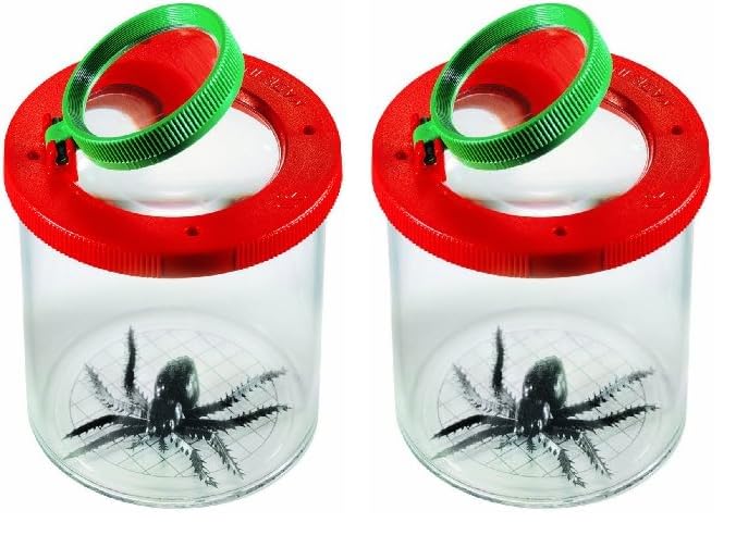 Navir 8020E Becherlupe 75mm mit Doppellupe, Sichtglas für Insekten, Insektenbeobachten, Lupendose fü