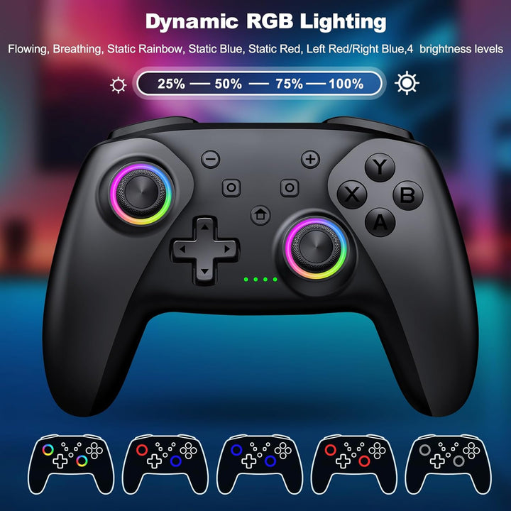 CoguyTech PC Controller Kompatibel mit PC/Android/IOS, Wireless Controller PC mit Hall Joystick Trig
