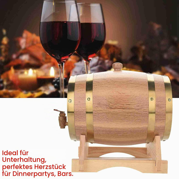 Eichenfass 5L aus Holz - Whiskyfass, Wein- &amp; Rumfass mit Zapfhahn - Handgefertigtes Fass aus Eichenh