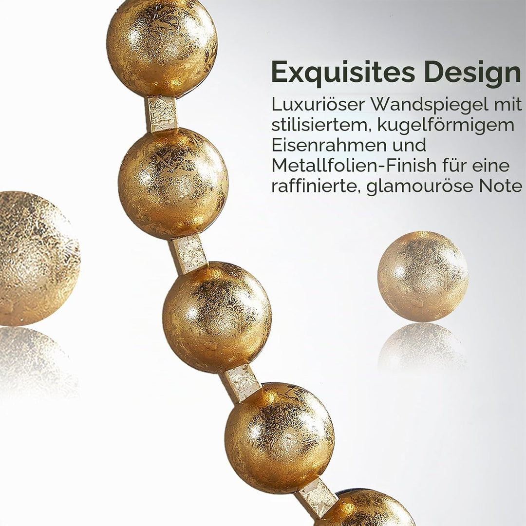 MADISON PARK SIGNATURE Marlowe Wandspiegel aus Metall, kugelförmiger Rahmen, rund, für Wohnzimmer-Ak