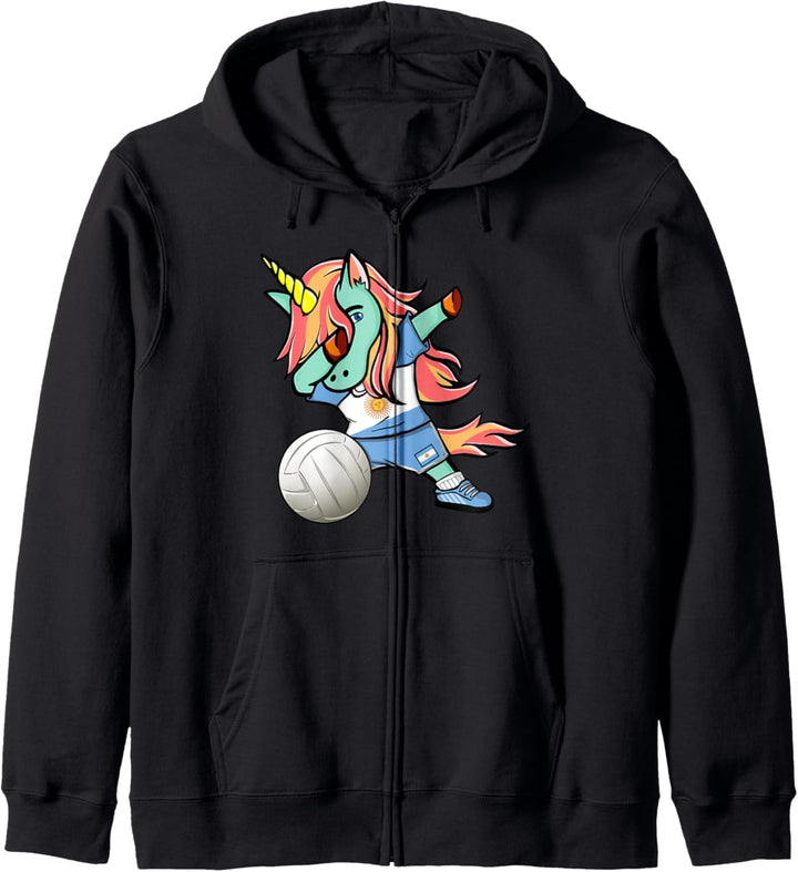 Dabbing Einhorn Argentinien Volleyball Argentinische Flagge Kapuzenjacke