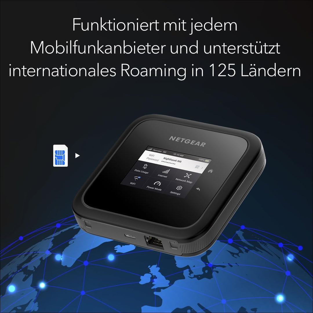 NETGEAR Nighthawk M6 (MR6150), 5G Router Sim-Karte WiFi 6, LTE Router 5G, Mobiler WLAN Router, 5G Mo