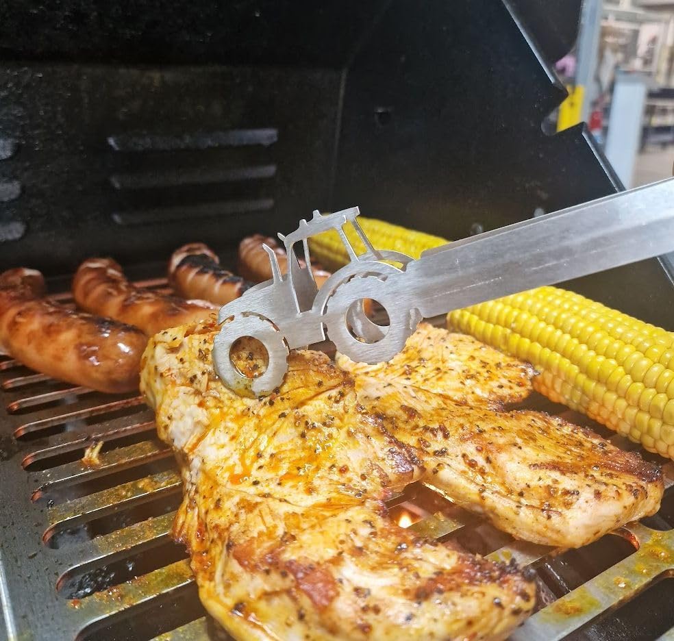Grillzange Motiv Traktor, spülmaschinengeeignet, Geschenkidee, Männergeschenk