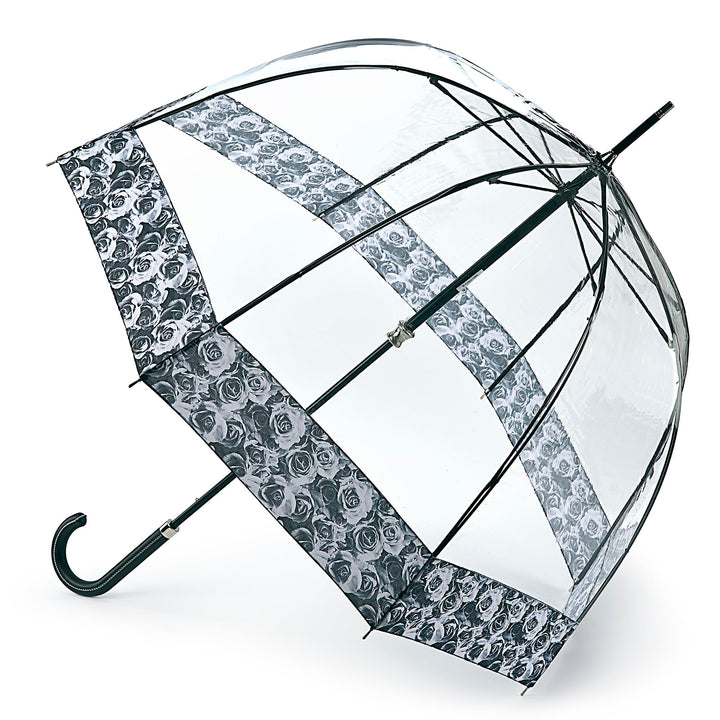 Fulton Birdcage 2 Luxus-Regenschirm mit Rosenmuster, 88 cm, Schwarz, Schwarz, 88 centimeters, Vogelk